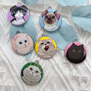 Earrings - 10pcs cartoon animal cat enamel jewelry
