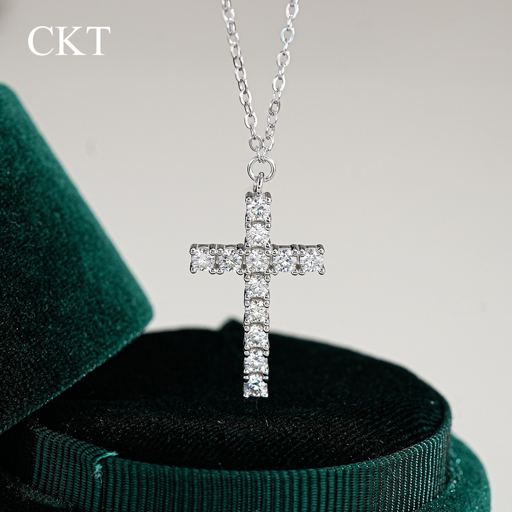 Cross Pendant Necklace Gold - CKT 18k White Gold Cross Necklace