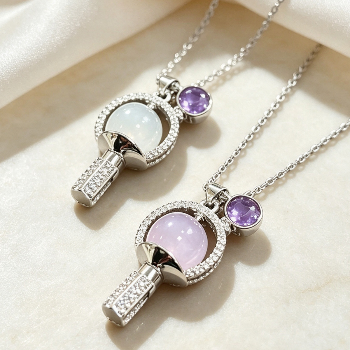 Anime Pendant Necklace - Rhinestone Light Stick Shape Pendant Necklace