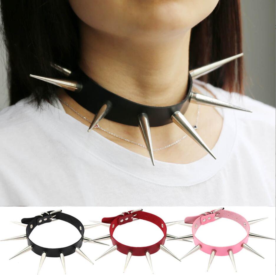 Goth Punk Spike Choker - Emo Spike Choker Punk Collar Female
