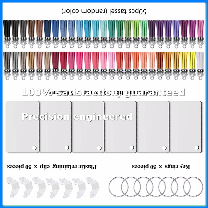 Rings - 200Pcs Sublimation Keychain Blanks Set Rectangle