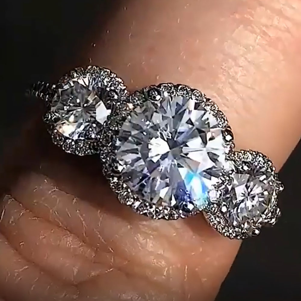 Moissanite Engagement Ring 1 Carat - Custom Real Platinum PT950 Women Wedding