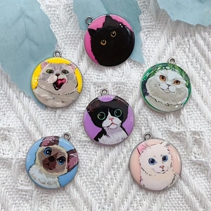 10pcs cartoon animal cat ename - Earrings ulasan dan harga