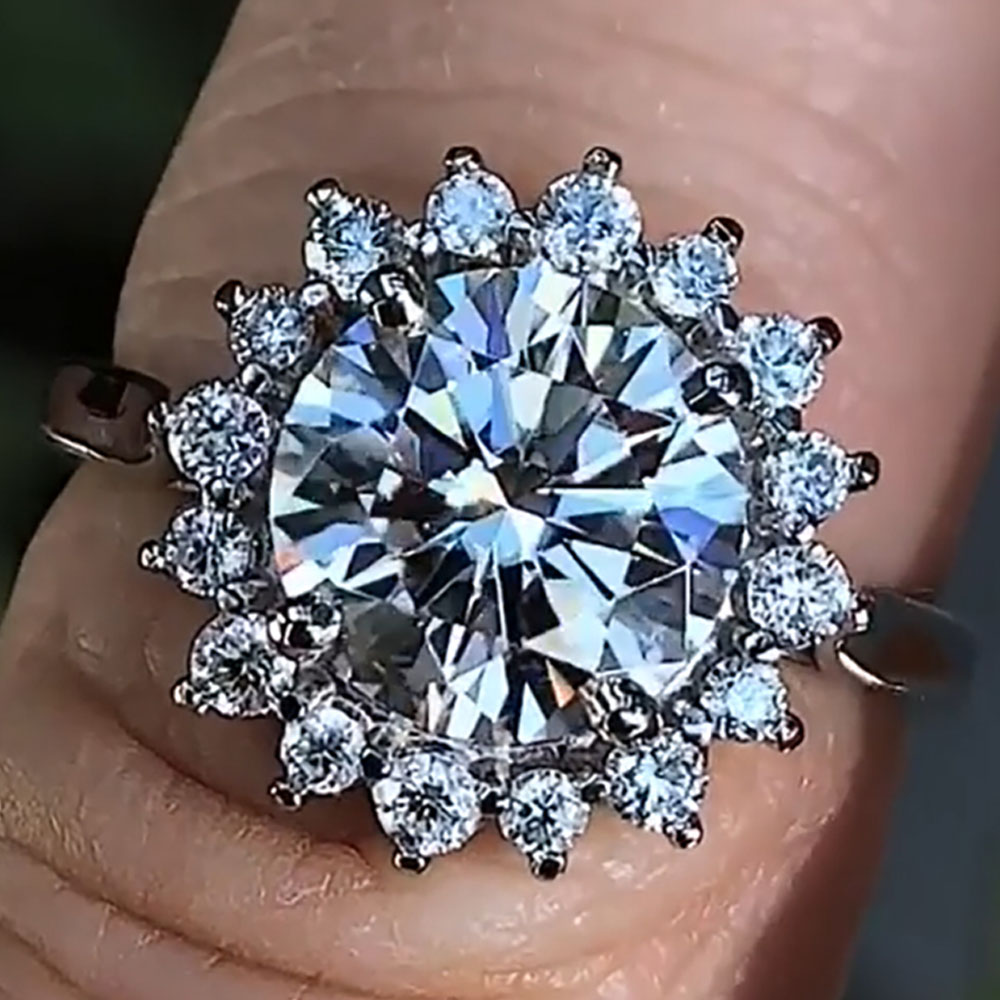 Custom Solid 10K White Gold Wo - Moissanite Engagement Ring 1 Carat ulasan dan harga