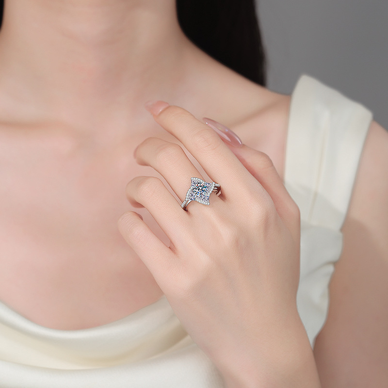 Apaison Sparkling 1 Carat D Co - Moissanite Engagement Ring 1 Carat ulasan dan harga