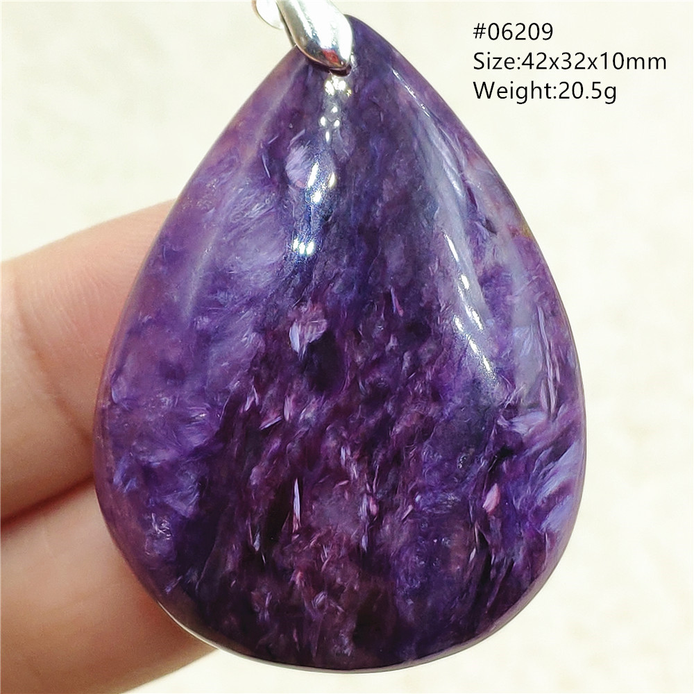 Natural Purple Charoite Water  - 925 Sterling Silver Chain Necklace Men ulasan dan harga