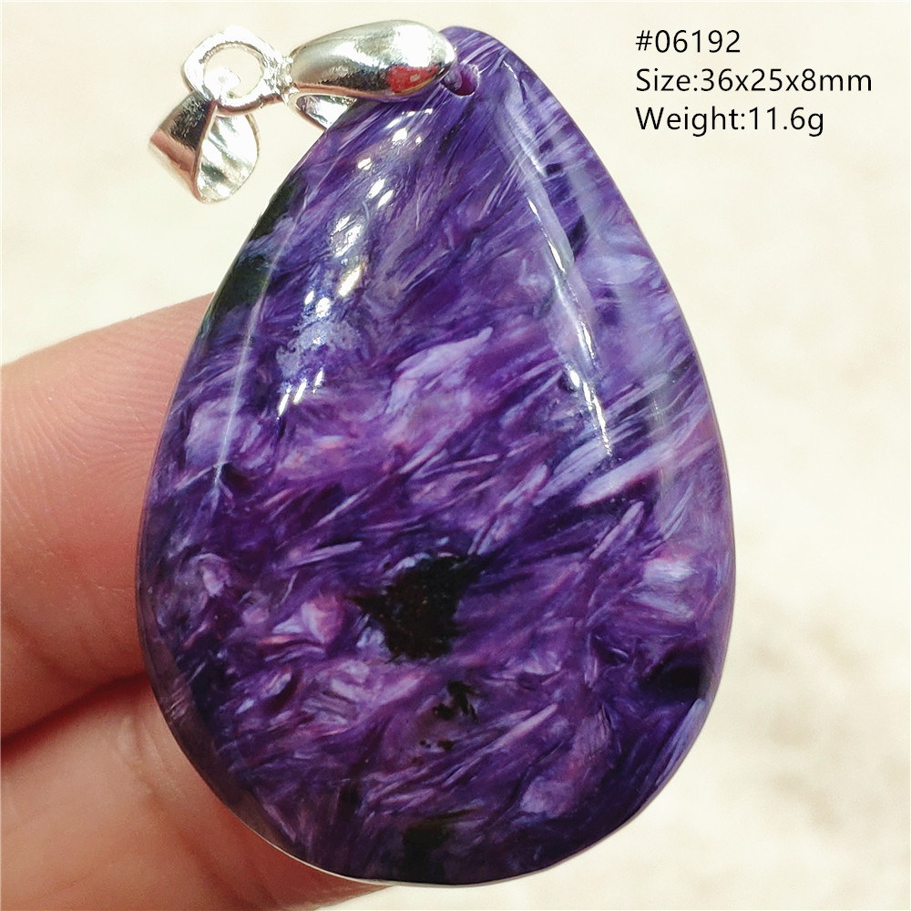 Natural Purple Charoite Water  - 925 Sterling Silver Chain Necklace Men ulasan dan harga