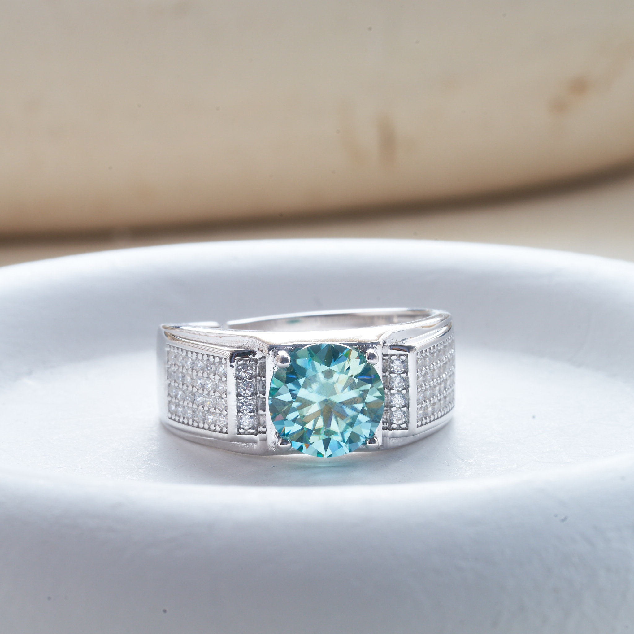 1 carat natural blue color moi - Moissanite Engagement Ring 1 Carat ulasan dan harga