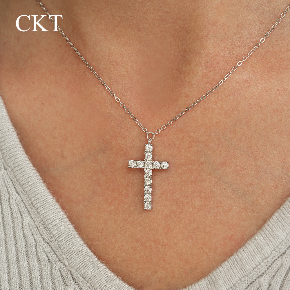 CKT 18k White Gold Cross Neckl - Cross Pendant Necklace Gold ulasan dan harga