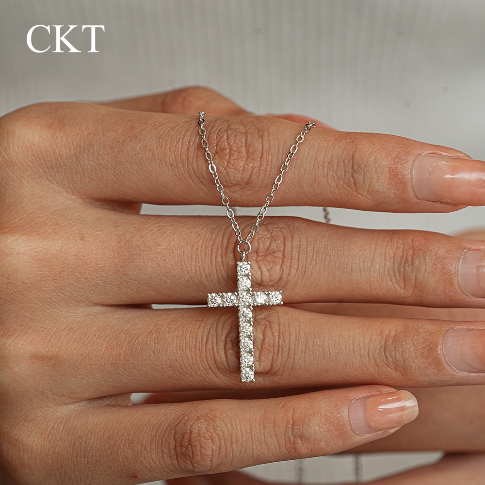 CKT 18k White Gold Cross Neckl - Cross Pendant Necklace Gold ulasan dan harga