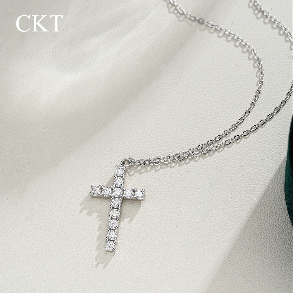CKT 18k White Gold Cross Neckl - Cross Pendant Necklace Gold ulasan dan harga