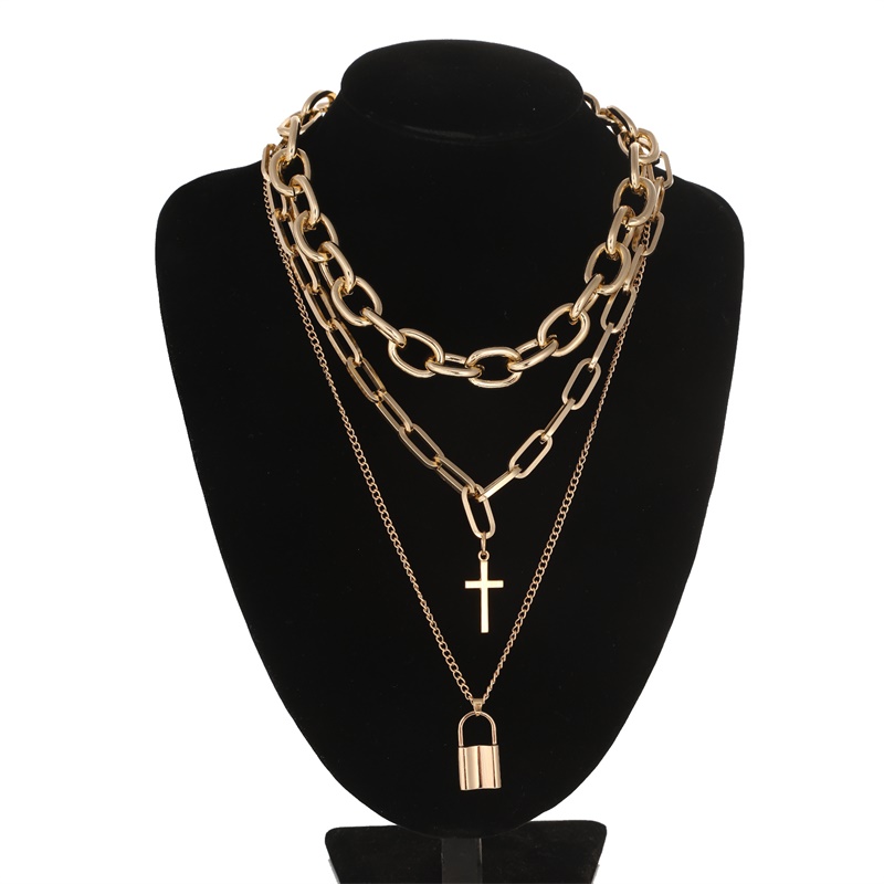 FNQUFUJ Layered grunge aesthet - Layered Pendant Necklace Aesthetic ulasan dan harga