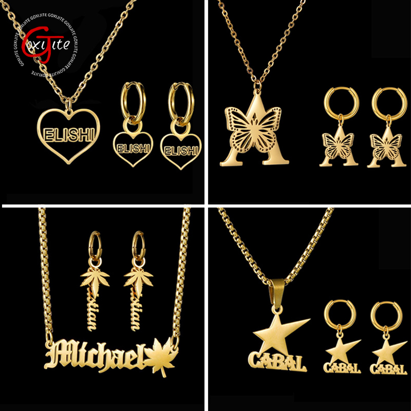 Goxijite Customized Name Earri - Custom Name Necklace Stainless Steel ulasan dan harga