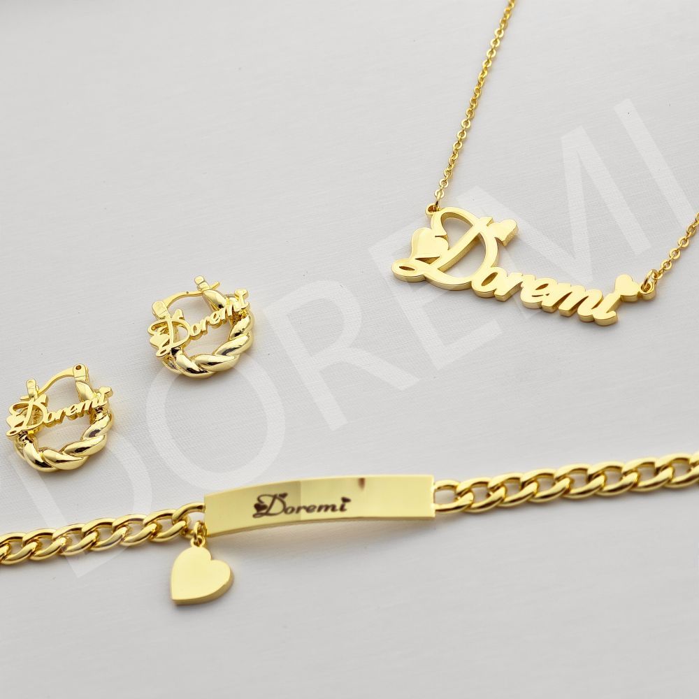 DOREMI Girls Kids Jewelry Set  - Custom Name Necklace Stainless Steel ulasan dan harga