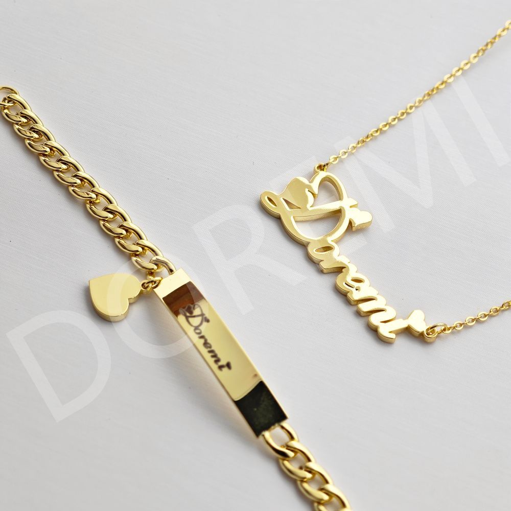 DOREMI Girls Kids Jewelry Set  - Custom Name Necklace Stainless Steel ulasan dan harga