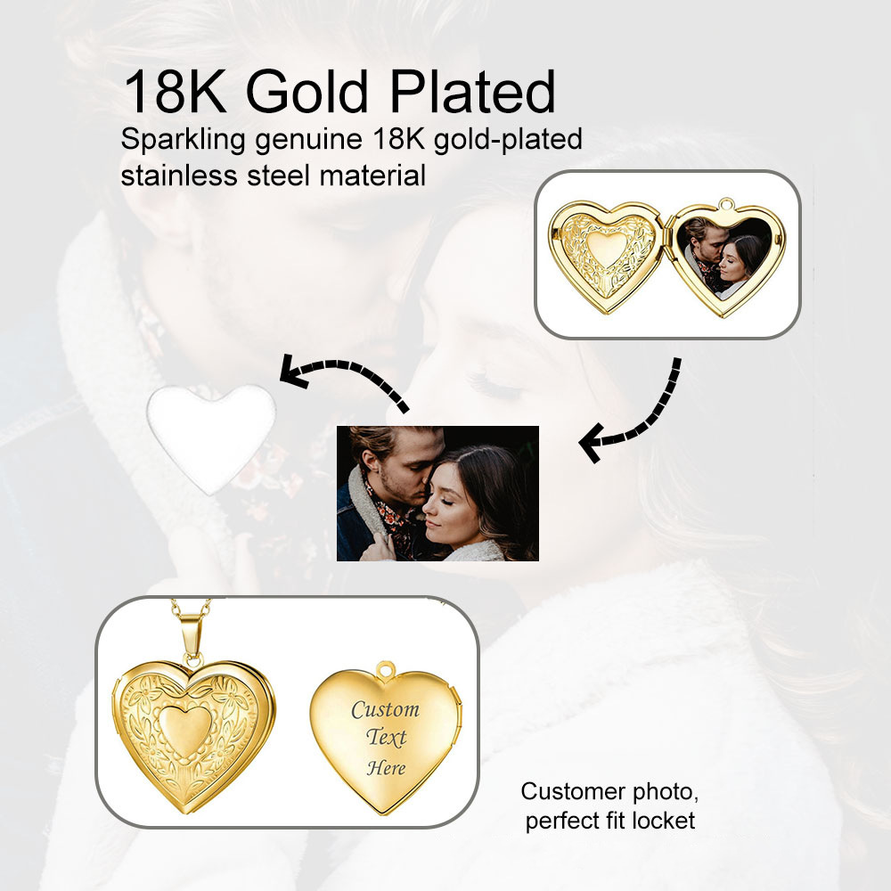 Custom Photo Keepsake Box Luxu - Heart Locket Necklace Photo ulasan dan harga