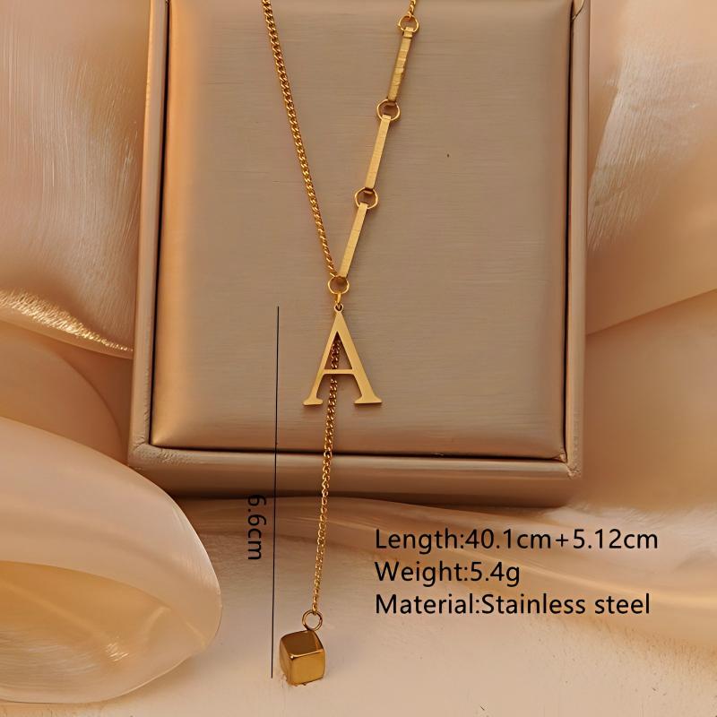 18K Gold Plated Initial B Y La - Initial Letter Necklace 18K Gold ulasan dan harga