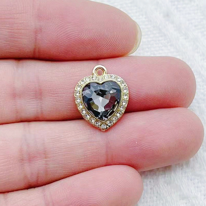 10pcs heart-shaped inlaid colo - Earrings ulasan dan harga