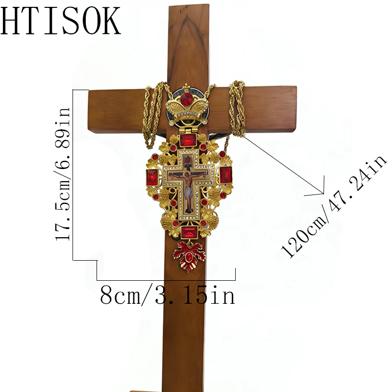 New Premium Red Jewel Gold Ort - Cross Pendant Necklace Gold ulasan dan harga