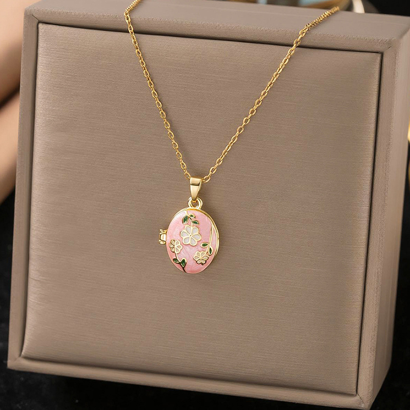 ANENJERY 316L Stainless Steel  - Heart Locket Necklace Photo ulasan dan harga
