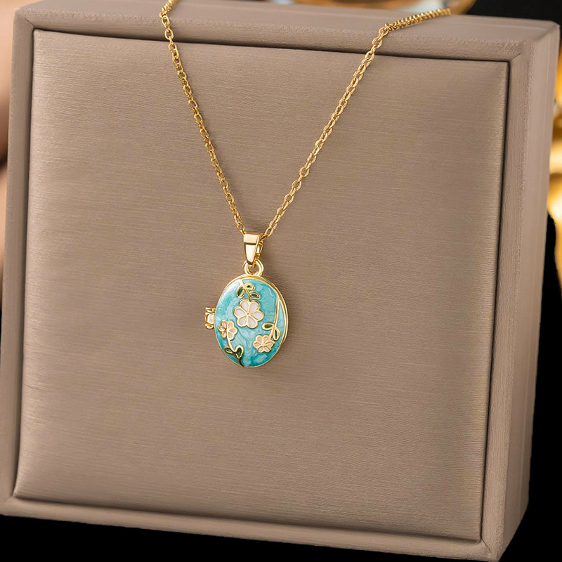 ANENJERY 316L Stainless Steel  - Heart Locket Necklace Photo ulasan dan harga