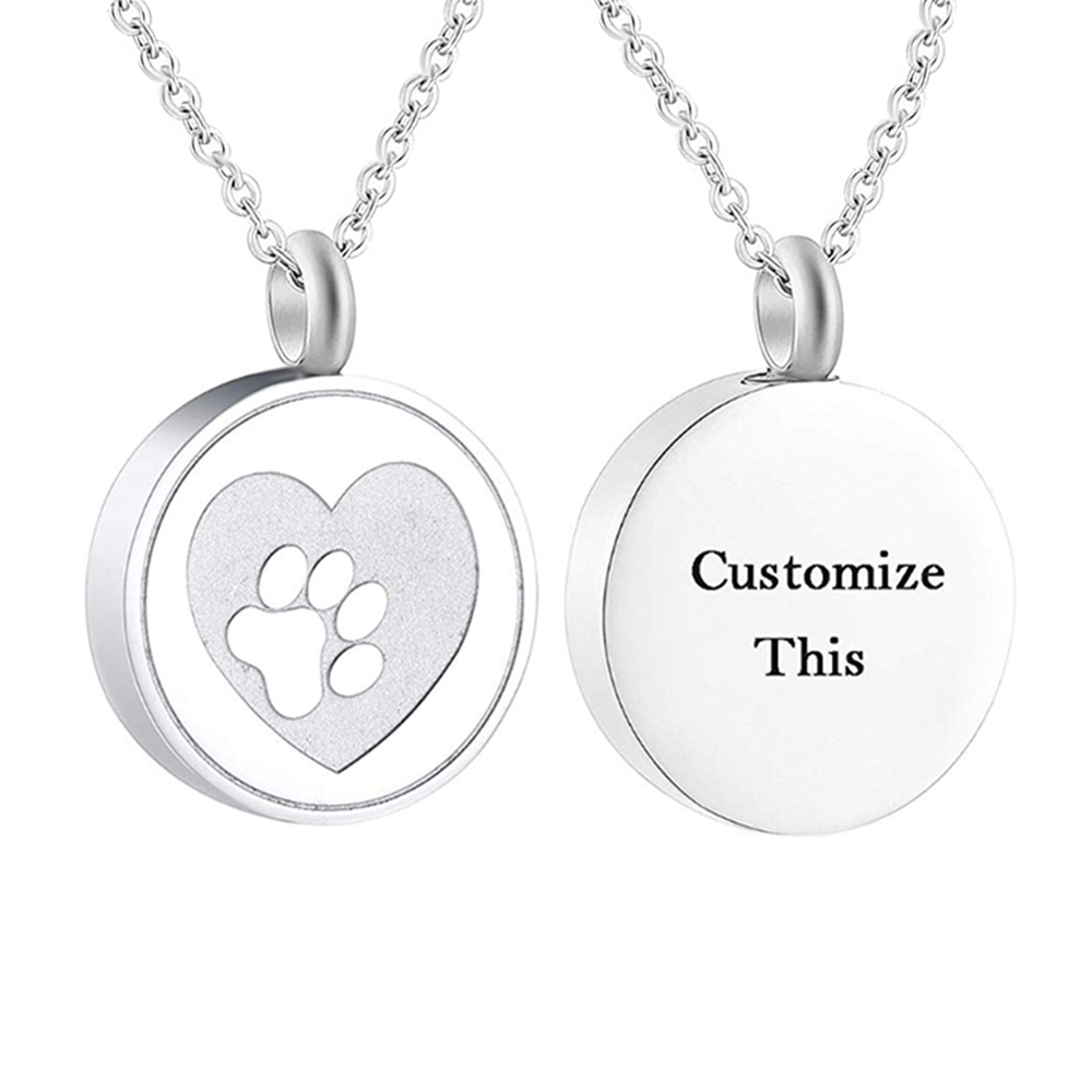 Free Engrave Pet Paw Print Hea - Heart Locket Necklace Photo ulasan dan harga