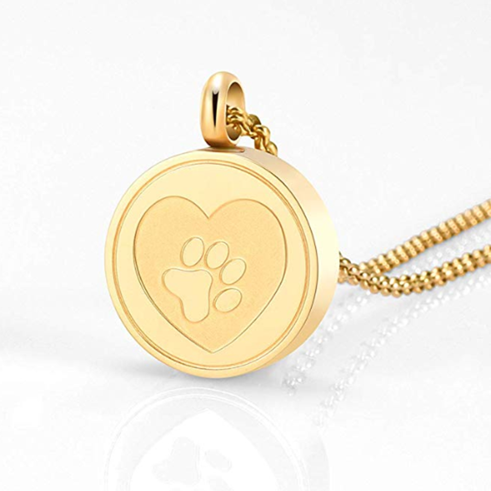 Free Engrave Pet Paw Print Hea - Heart Locket Necklace Photo ulasan dan harga