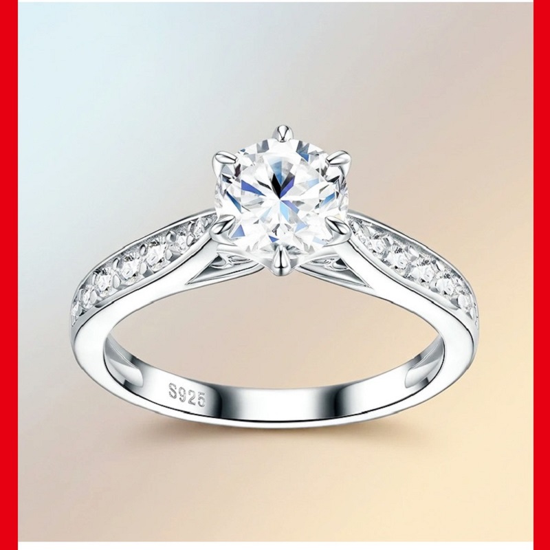 Apaison Luxury D Color 1 Carat - Moissanite Engagement Ring 1 Carat ulasan dan harga