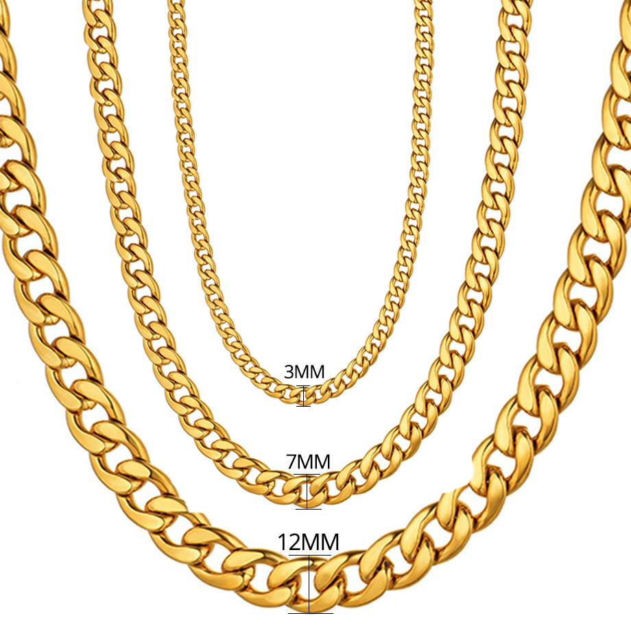 Men's 3/7/12mm 316L Stainless  - Cuban Link Chain 12Mm ulasan dan harga