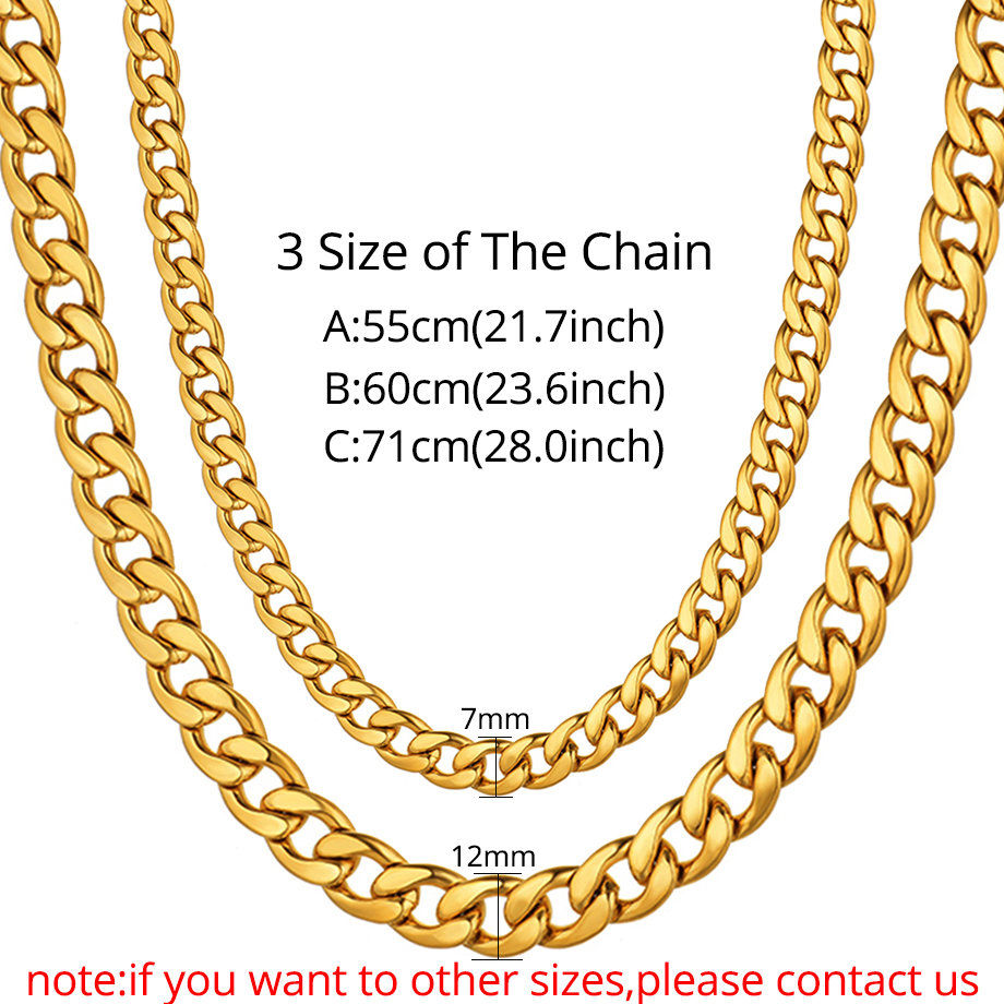 Men's 3/7/12mm 316L Stainless  - Cuban Link Chain 12Mm ulasan dan harga
