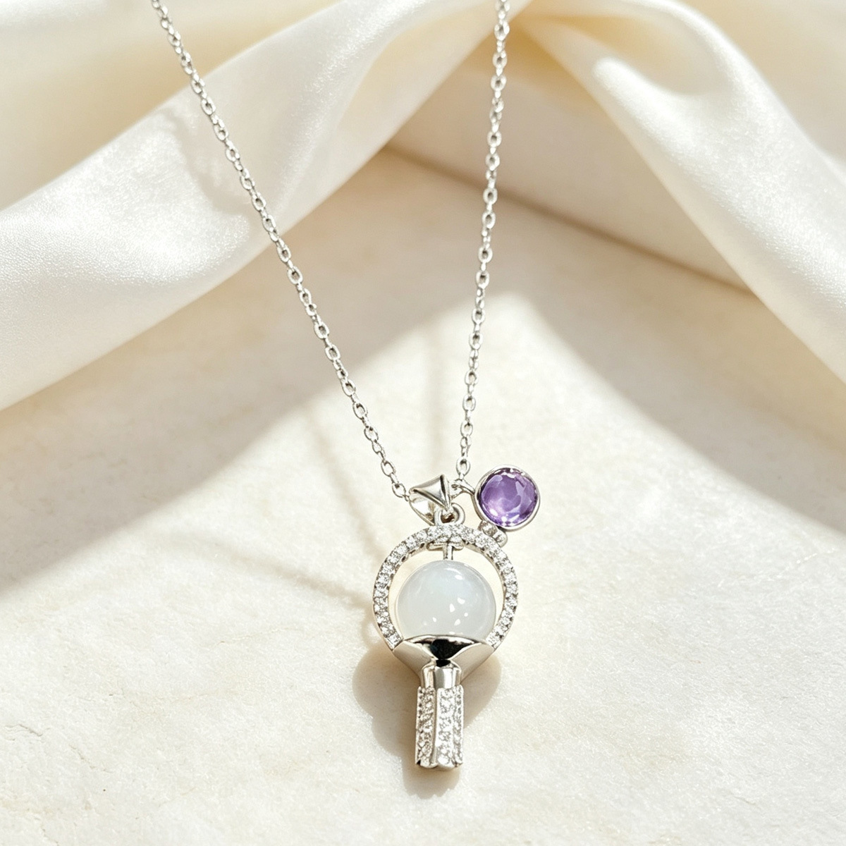 Rhinestone Light Stick Shape P - Anime Pendant Necklace ulasan dan harga