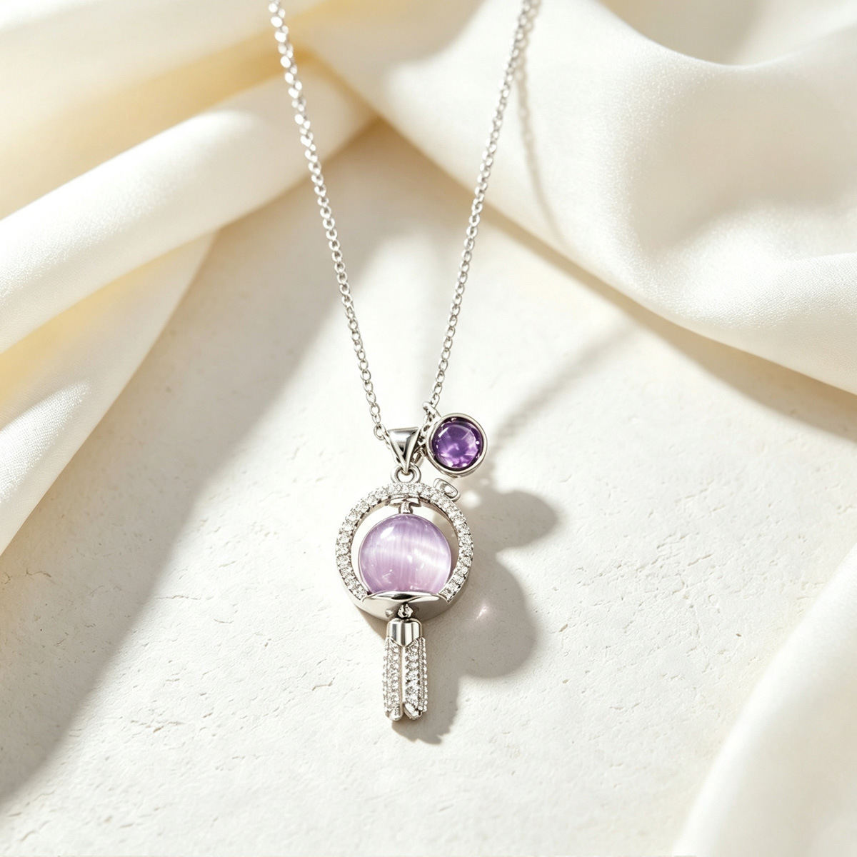 Rhinestone Light Stick Shape P - Anime Pendant Necklace ulasan dan harga