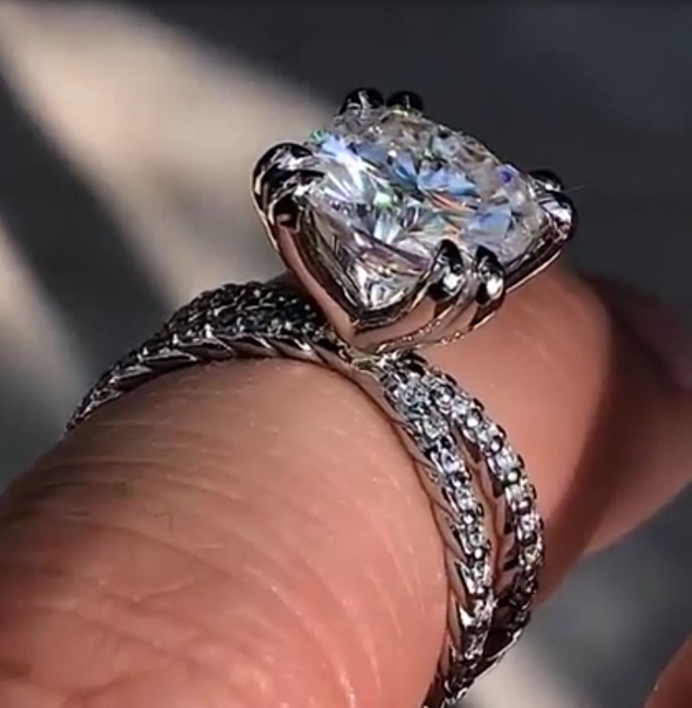Custom Real Platinum PT950 Wom - Moissanite Engagement Ring 1 Carat ulasan dan harga