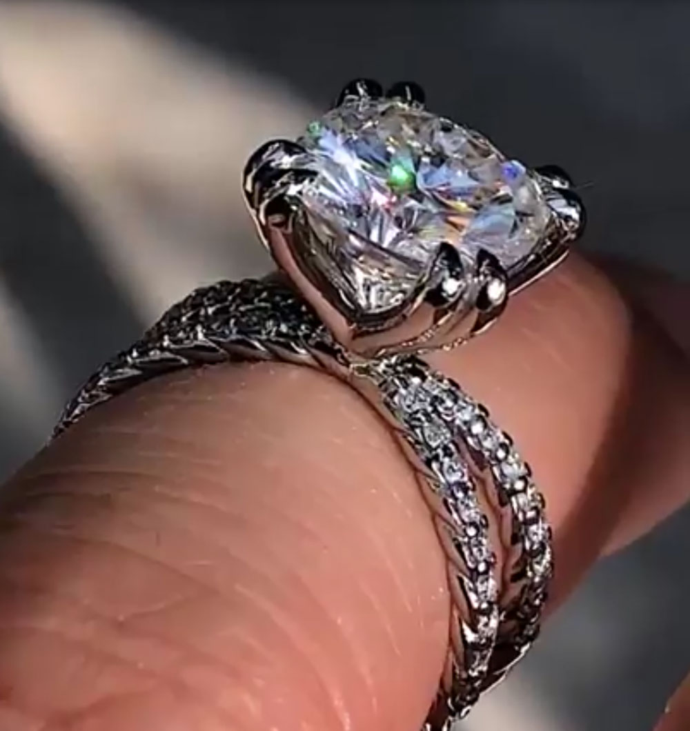 Custom Real Platinum PT950 Wom - Moissanite Engagement Ring 1 Carat ulasan dan harga