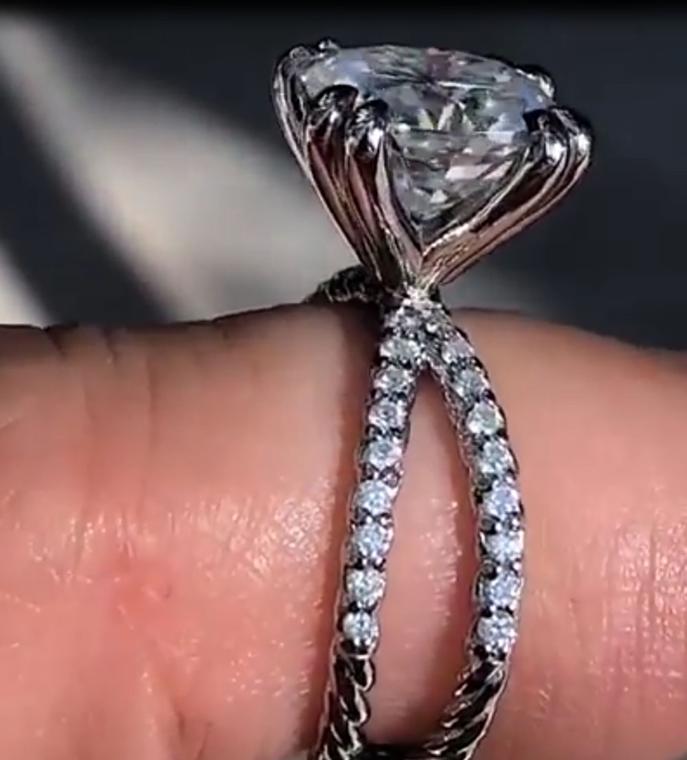Custom Real Platinum PT950 Wom - Moissanite Engagement Ring 1 Carat ulasan dan harga