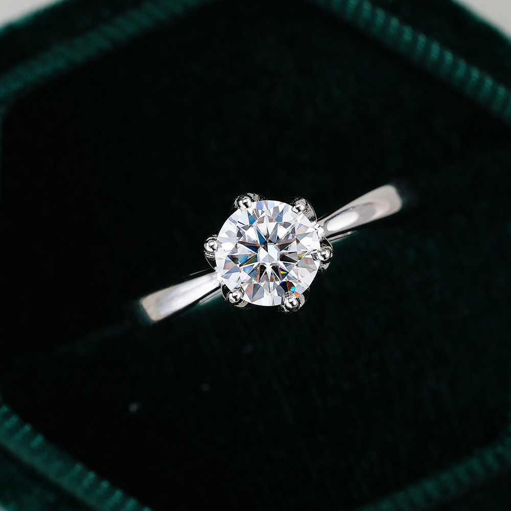 JoyceJelly Classic Six-Claw Mo - Moissanite Engagement Ring 1 Carat ulasan dan harga