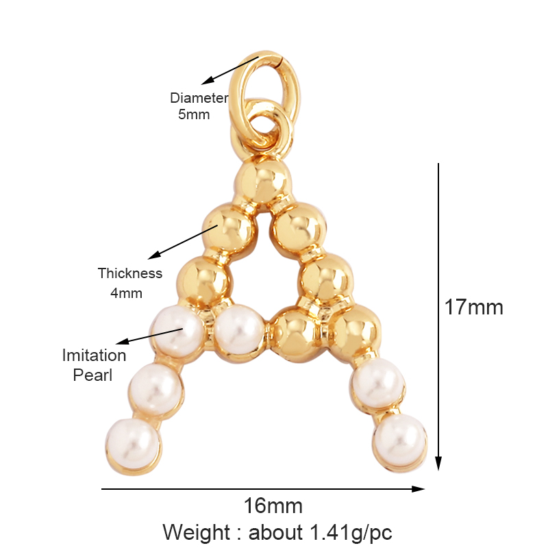 Fashion Simple Imitation Pearl - Initial Letter Necklace 18K Gold ulasan dan harga
