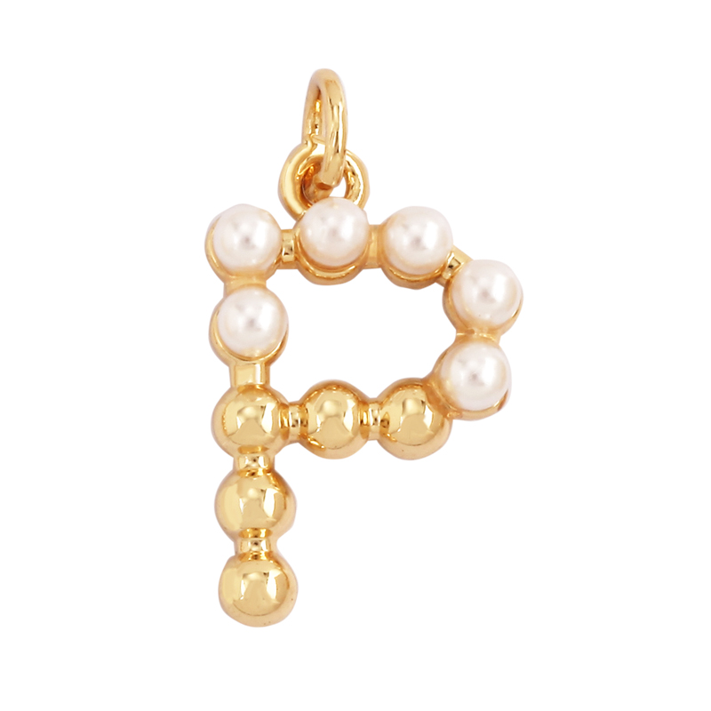 Fashion Simple Imitation Pearl - Initial Letter Necklace 18K Gold ulasan dan harga