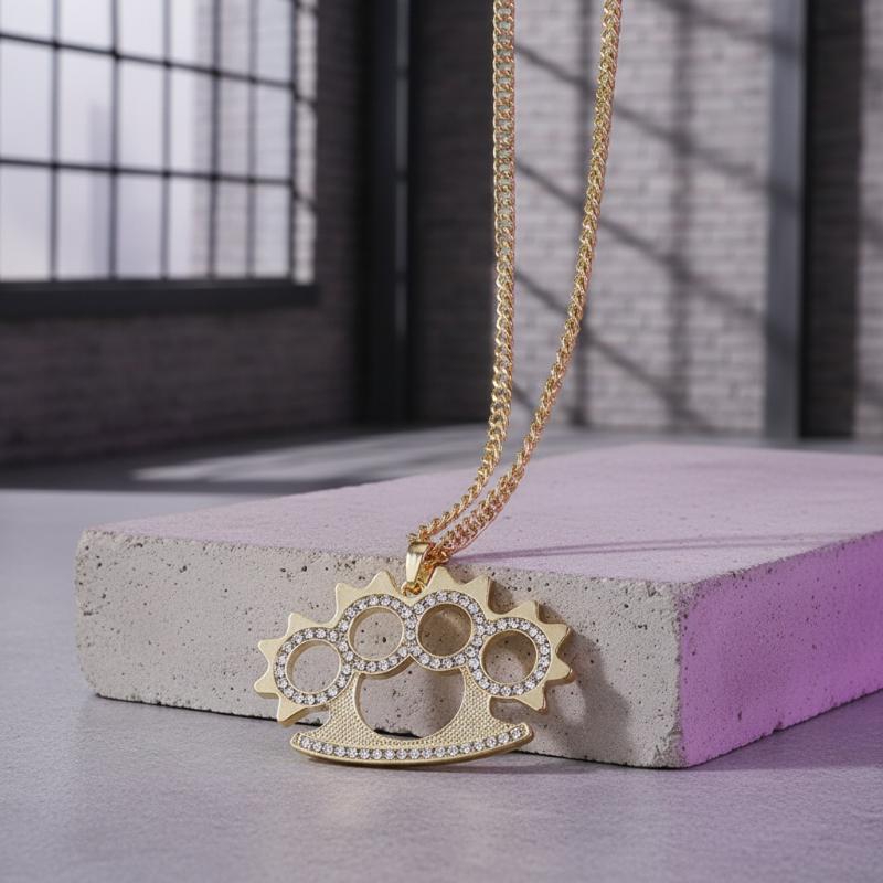 Y2K Punk Stainless Steel Penda - Layered Pendant Necklace Aesthetic ulasan dan harga