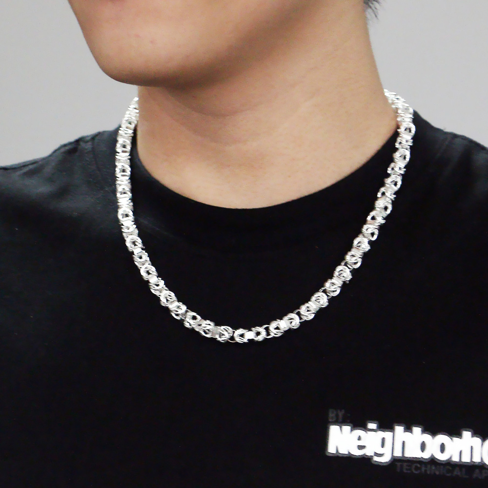 925 Sterling Silver Hip Hop Bo - 925 Sterling Silver Chain Necklace Men ulasan dan harga