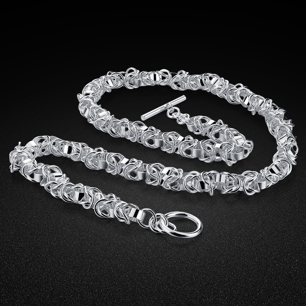 925 Sterling Silver Hip Hop Bo - 925 Sterling Silver Chain Necklace Men ulasan dan harga