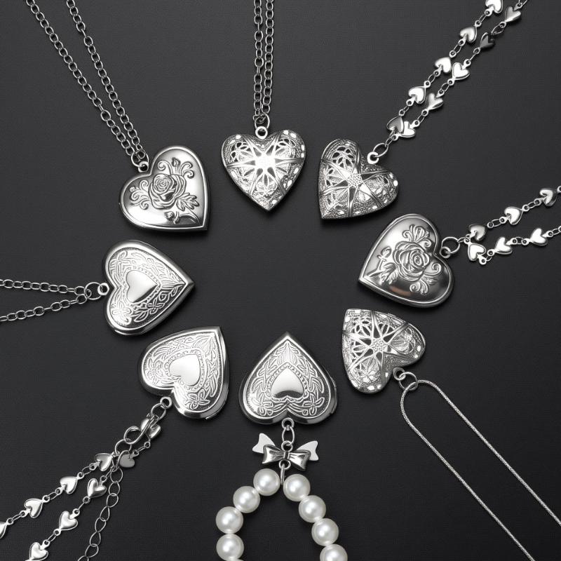 Gothic Vintage Heart Necklace  - Heart Locket Necklace Photo ulasan dan harga