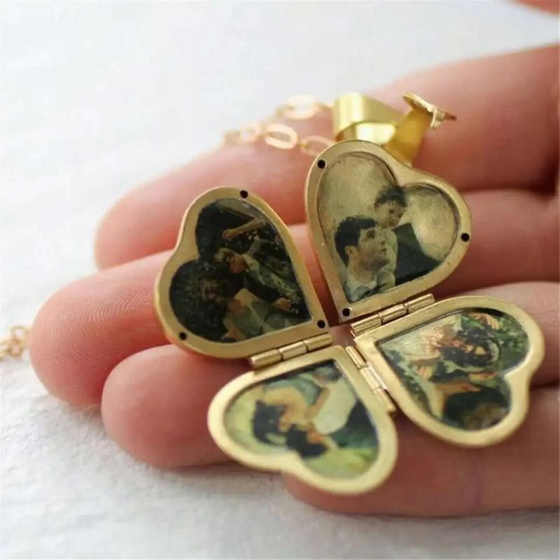 Vintage Necklace Folding Multi - Heart Locket Necklace Photo ulasan dan harga