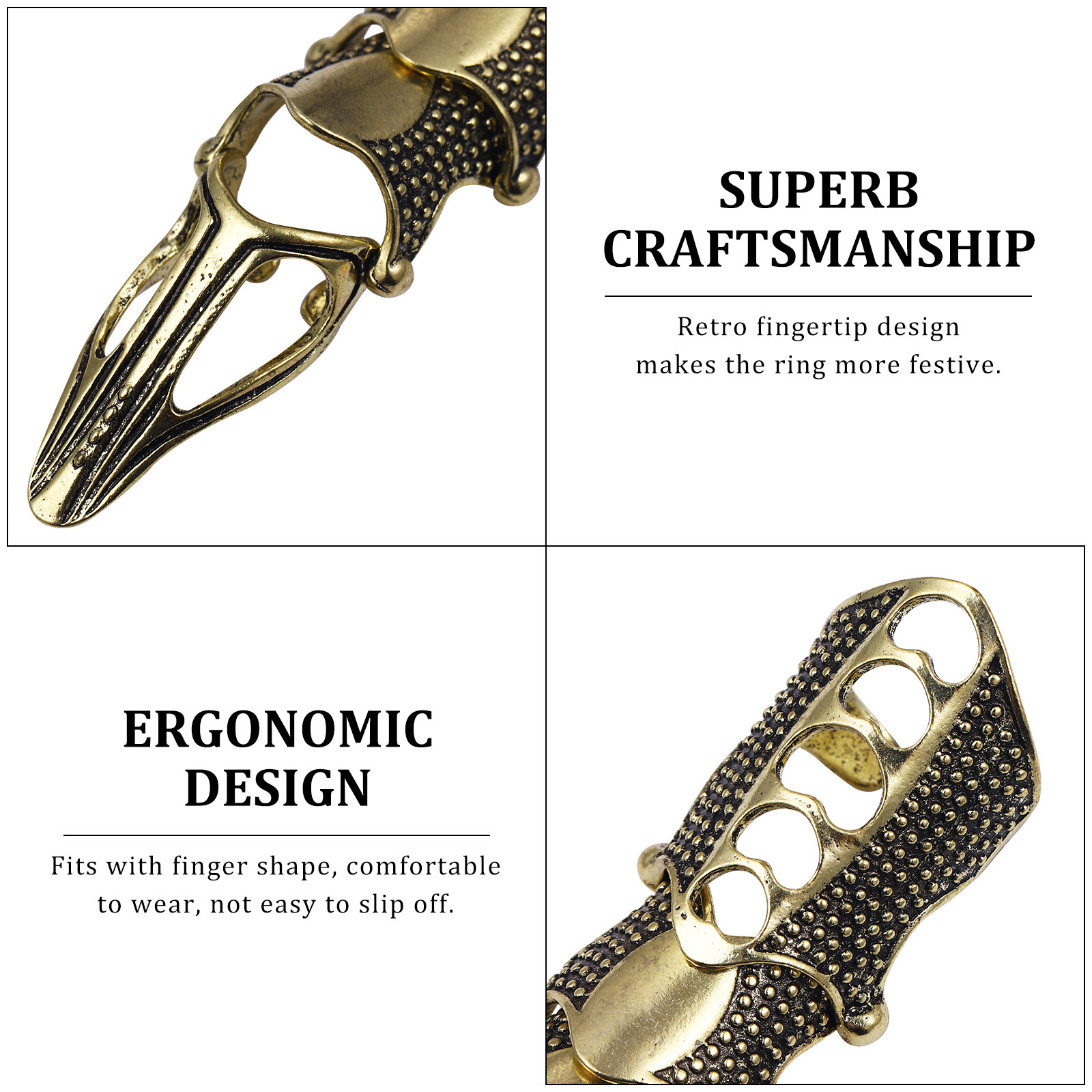 3Pcs Vintage Style Knuckle Rin - Vintage Punk Knuckle Rings Set ulasan dan harga