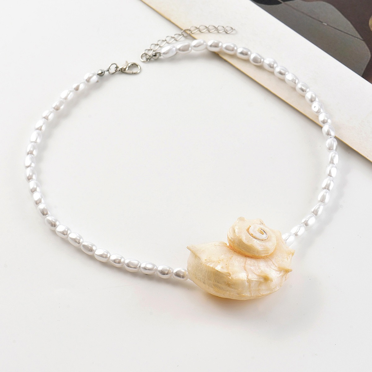 Vintage Bohemian Natural Conch - Pearl Choker Necklace Vintage ulasan dan harga