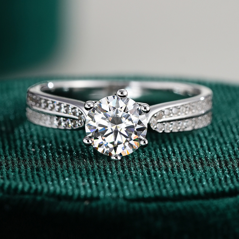 0.5/1/2/3 Carat Classic Six Cl - Moissanite Engagement Ring 1 Carat ulasan dan harga