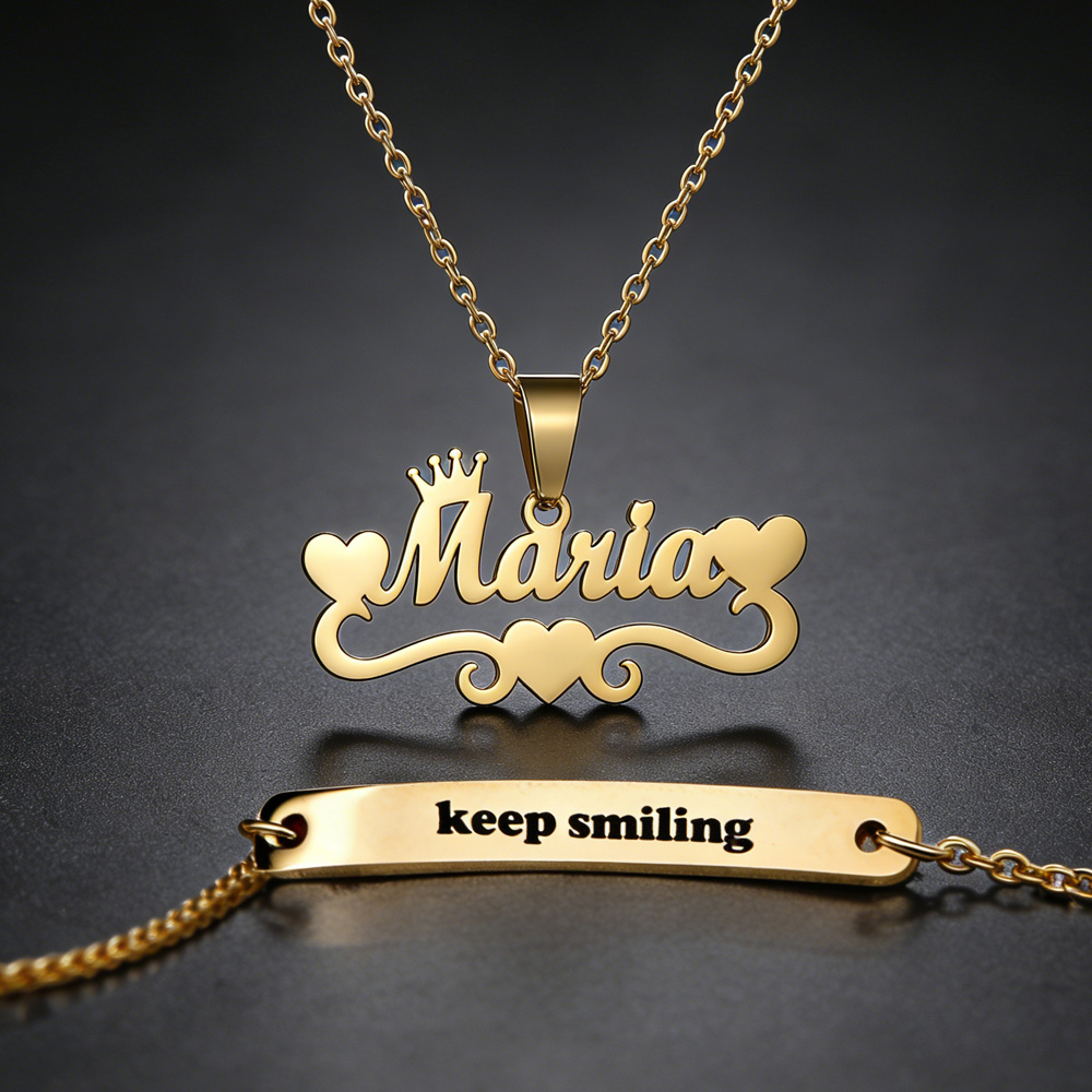 Personalized Custom Name Heart - Custom Name Necklace Stainless Steel ulasan dan harga
