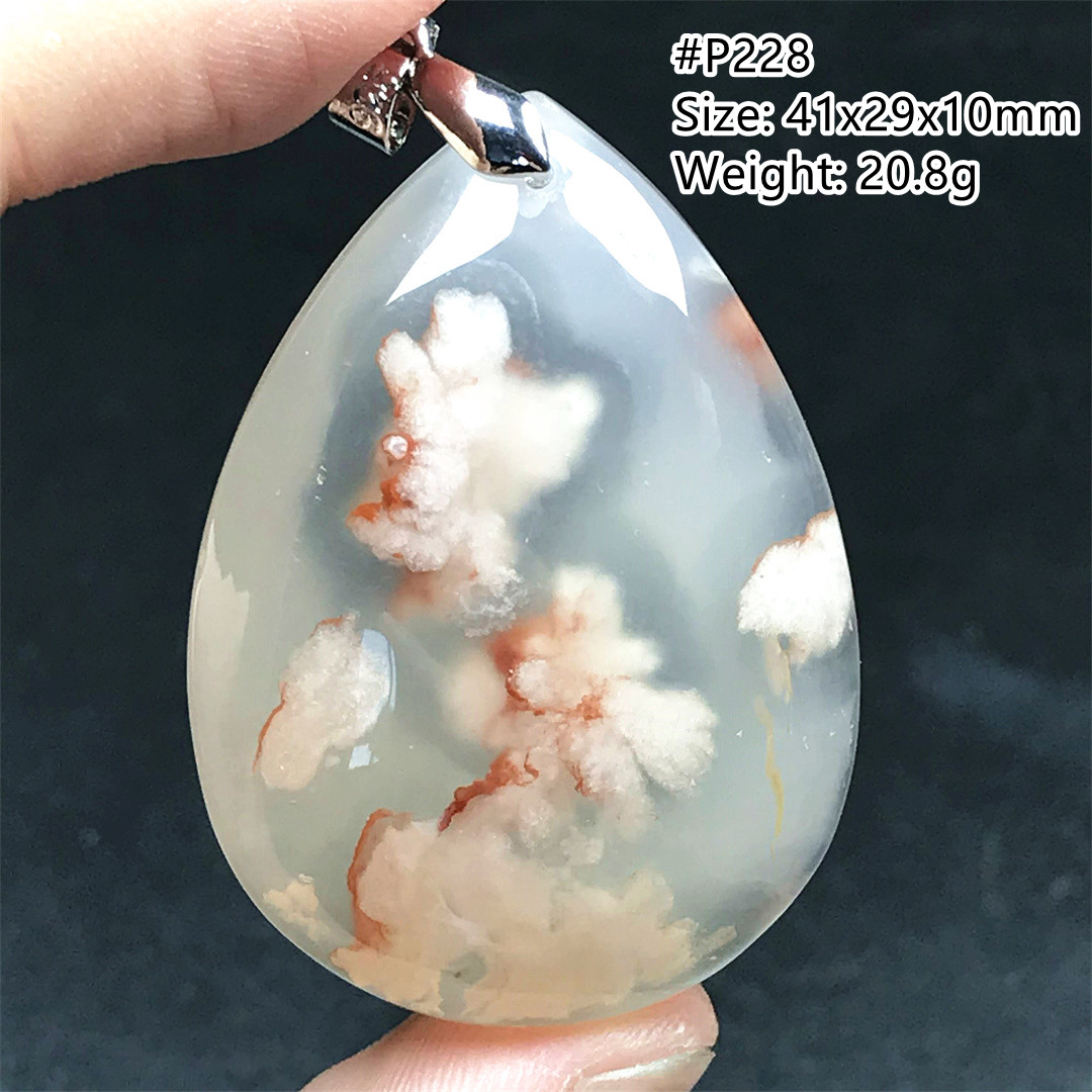 Natural Cherry Agate Necklace  - Crystal Pendant Necklace Natural Stone ulasan dan harga