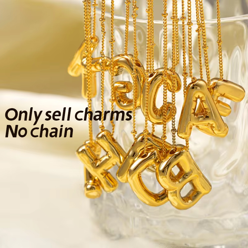 CARLIDANA Bubble 26 Letters Na - Initial Letter Necklace 18K Gold ulasan dan harga