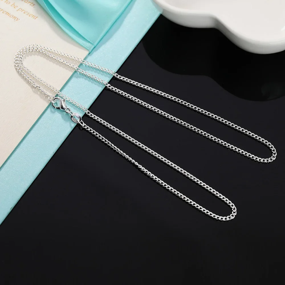 40-75cm 925 Sterling Silver Cl - 925 Sterling Silver Chain Necklace Men ulasan dan harga